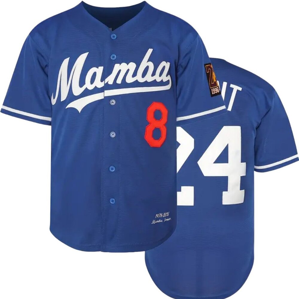 Kobe Bryant Mamba Los Angeles Dodgers / Lakers Baseball Jersey Blue Stitched